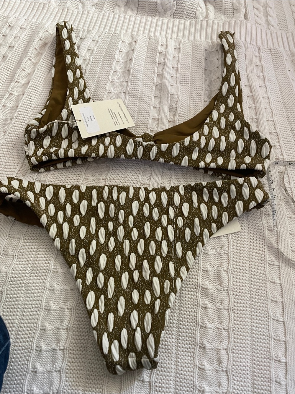 Mara Hoffman Olive & White Textured Knot Bikini - Picture 6 of 6